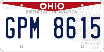 OH license plate GPM8615