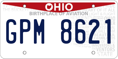 OH license plate GPM8621