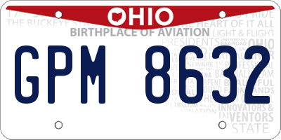 OH license plate GPM8632