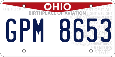 OH license plate GPM8653