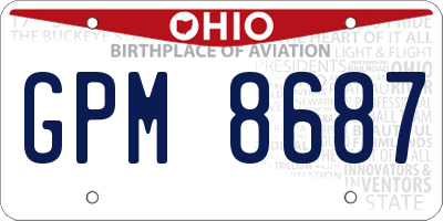OH license plate GPM8687