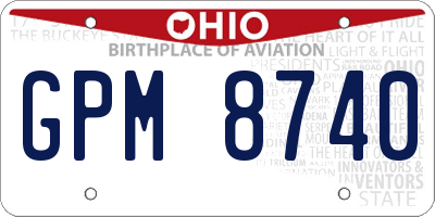 OH license plate GPM8740