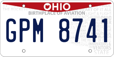 OH license plate GPM8741