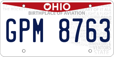 OH license plate GPM8763