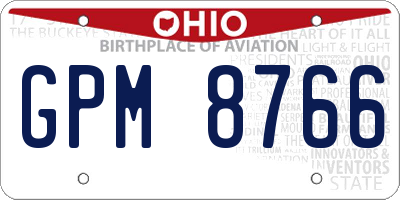 OH license plate GPM8766