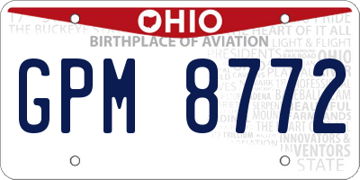 OH license plate GPM8772