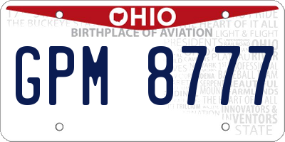 OH license plate GPM8777