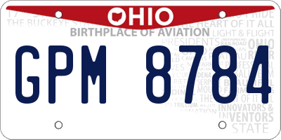 OH license plate GPM8784