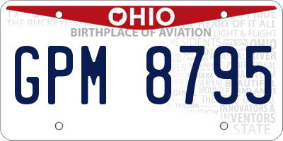 OH license plate GPM8795