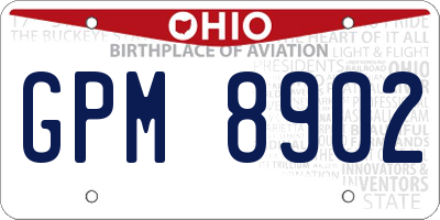 OH license plate GPM8902