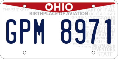OH license plate GPM8971