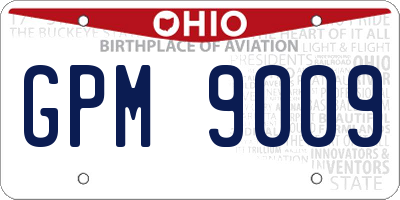 OH license plate GPM9009
