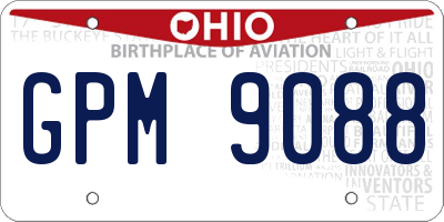 OH license plate GPM9088