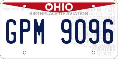 OH license plate GPM9096