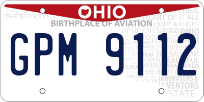 OH license plate GPM9112