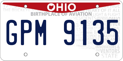 OH license plate GPM9135