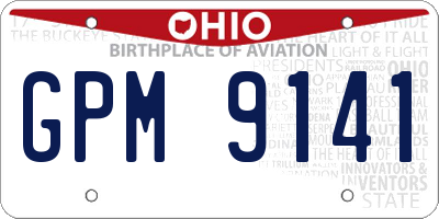 OH license plate GPM9141