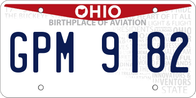 OH license plate GPM9182