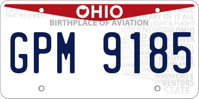 OH license plate GPM9185