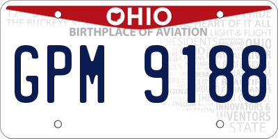 OH license plate GPM9188