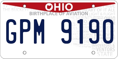 OH license plate GPM9190