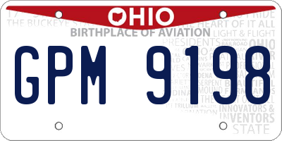 OH license plate GPM9198