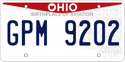 OH license plate GPM9202