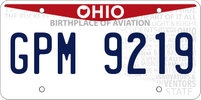 OH license plate GPM9219