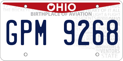 OH license plate GPM9268