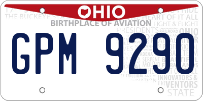 OH license plate GPM9290