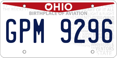 OH license plate GPM9296