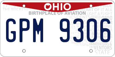 OH license plate GPM9306