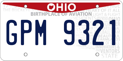 OH license plate GPM9321