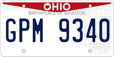 OH license plate GPM9340