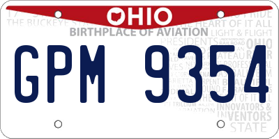 OH license plate GPM9354