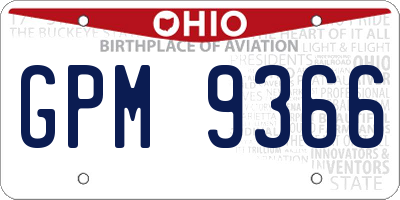 OH license plate GPM9366