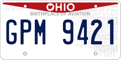 OH license plate GPM9421
