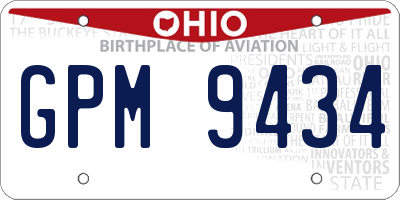 OH license plate GPM9434