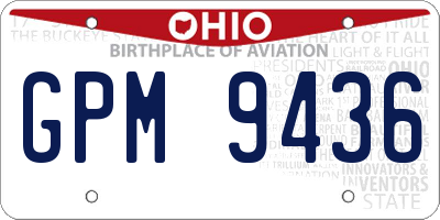 OH license plate GPM9436
