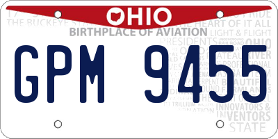 OH license plate GPM9455