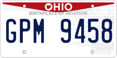 OH license plate GPM9458