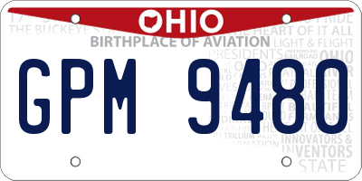 OH license plate GPM9480