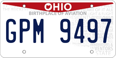OH license plate GPM9497