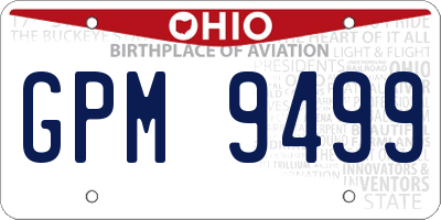 OH license plate GPM9499