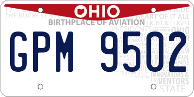 OH license plate GPM9502
