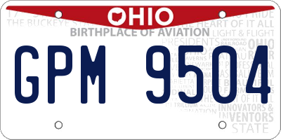 OH license plate GPM9504