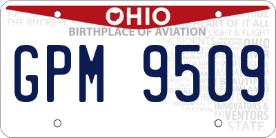 OH license plate GPM9509