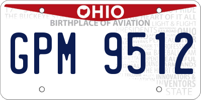 OH license plate GPM9512