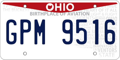 OH license plate GPM9516