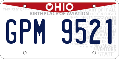OH license plate GPM9521